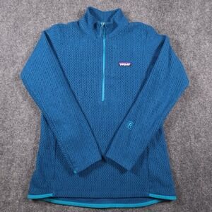 Patagonia R1 Air Zip Neck Pullover Womens Medium Blue Fleece 1/4 Zip Quick Dry